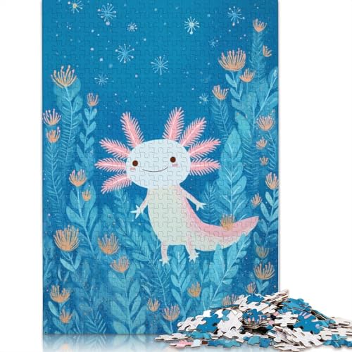 Axolotl Holzpuzzles 500 Teile Erwachsene Home Decor Family Challenging Games Geburtstagsgeschenk Lernspiel Entspannung Und Intelligenz 500pcs (52x38cm) von SHUNXIFQ