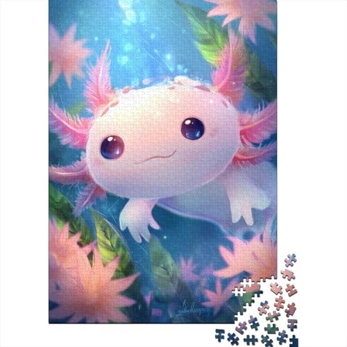 Axolotl Holzpuzzles Erwachsene 1000 Teile Family Challenging Games Home Decor Lernspiel Geburtstagsgeschenk Stress Relief Toy 1000pcs (75x50cm) von SHUNXIFQ