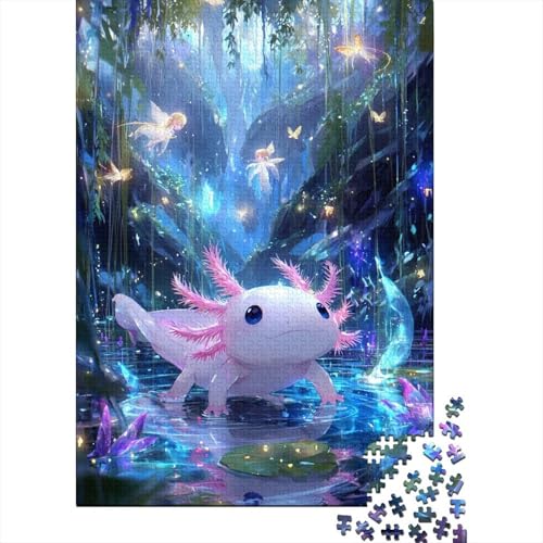 Axolotl Holzpuzzles Erwachsene 1000 Teile Geburtstagsgeschenk Educational Game Wohnkultur Family Challenging Games Stress Relief 1000pcs (75x50cm) von SHUNXIFQ