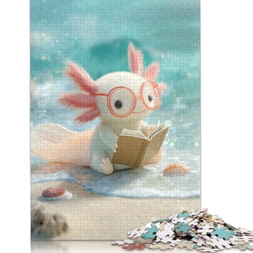 Axolotl Holzpuzzles Erwachsene 500 Teile Lernspiel Geschicklichkeitsspiel Für Die Ganze Familie Geburtstagsgeschenk Home Decor Stress Relief 500pcs (52x38cm) von SHUNXIFQ