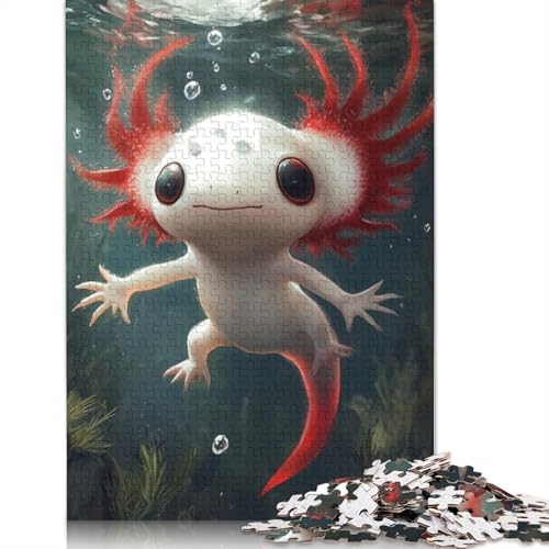 Axolotl Holzpuzzles Für Erwachsene 300 Teile Geburtstagsgeschenk Family Challenging Games Lernspiel Wohnkultur Stress Relief 300pcs (40x28cm) von SHUNXIFQ