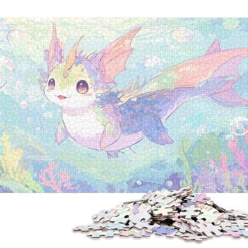 Axolotl Holzpuzzles Für Erwachsene 500 Teile GeburtHirschsgeschenk Wohnkultur Lernspiel Family Challenging Games Entspannung Und Intelligenz 500pcs (52x38cm) von SHUNXIFQ