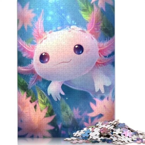 Axolotl Holzpuzzles Für Erwachsene 500 Teile Geburtstagsgeschenk Family Challenging Games Home Decor Educational Game Stress Relief 500pcs (52x38cm) von SHUNXIFQ