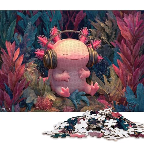 Axolotl Holzpuzzless 500 Teile Für Erwachsene Wohnkultur Geburtstagsgeschenk Educational Game Family Challenging Games Stress Relief Toy 500pcs (52x38cm) von SHUNXIFQ