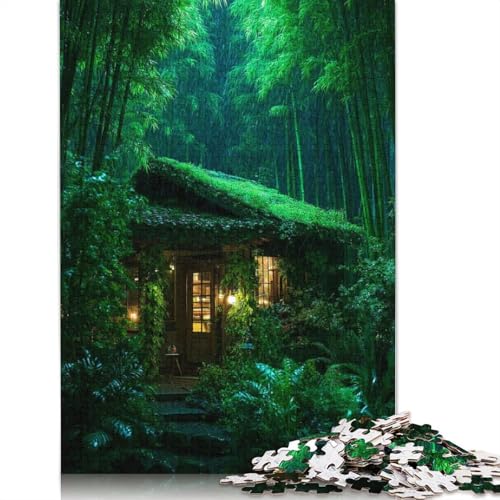 Bambuswald Holzpuzzles 300 Teile Für Erwachsene Wohnkultur Geburtstagsgeschenk Family Challenging Games EduKatzeional Game Stress Relief Toy 300pcs (40x28cm) von SHUNXIFQ