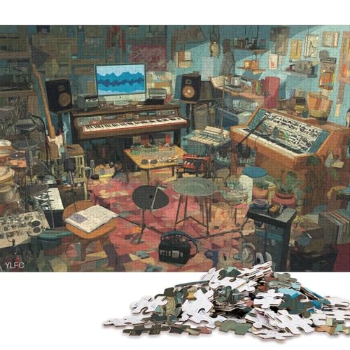 Bandstudio Holzpuzzles 1000 Teile Für Erwachsene Family Challenging Games Moderne Wohnkultur Educational Game GeburtHirschsgeschenk Stress Relief 1000pcs (75x50cm) von SHUNXIFQ