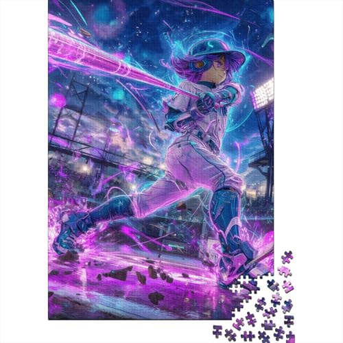 Baseball Holzpuzzles Erwachsene 1000 Teile Lernspiel Geschicklichkeitsspiel Für Die Ganze Familie Geburtstagsgeschenk Home Decor Stress Relief 1000pcs (75x50cm) von SHUNXIFQ