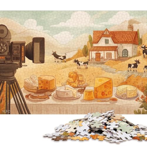 Bauernhof-Thema Holzpuzzles 1000 Teile Erwachsene Wohnkultur Family Challenging Games GeburtHirschsgeschenk Educational Game Stress Relief 1000pcs (75x50cm) von SHUNXIFQ