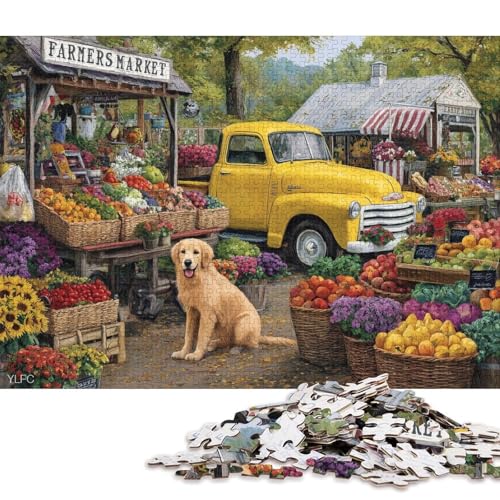Bauernmarkt Holzpuzzles 300 Teile Für Erwachsene Geburtstagsgeschenk Educational Game Moderne Wohnkultur Family Challenging Games Stress Relief Toy 300pcs (40x28cm) von SHUNXIFQ