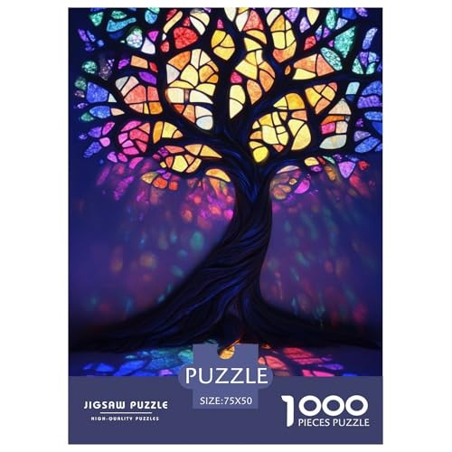 Baum des Lebens Holzpuzzles 1000 Teile Für Erwachsene Geburtstagsgeschenk Educational Game Moderne Wohnkultur Family Challenging Games Stress Relief Toy 1000pcs (75x50cm) von SHUNXIFQ