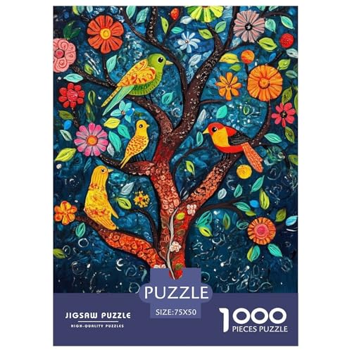 Baum des Lebens Holzpuzzles 1000 Teile Für Erwachsene Moderne Wohnkultur Family Challenging Games Geburtstagsgeschenk Educational Game Stress Relief Toy 1000pcs (75x50cm) von SHUNXIFQ