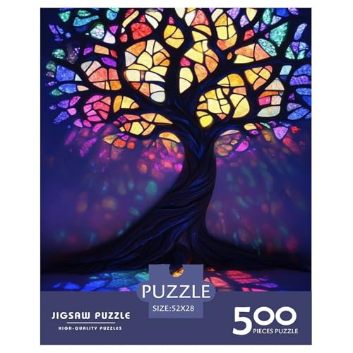 Baum des Lebens Holzpuzzles Erwachsene 500 Teile Family Challenging Games Home Decor Lernspiel Geburtstagsgeschenk Stress Relief Toy 500pcs (52x38cm) von SHUNXIFQ