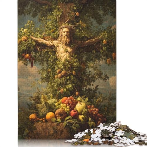 Baummensch Jesus Holzpuzzles Erwachsene 300 Teile Family Challenging Games Home Decor Lernspiel Geburtstagsgeschenk Stress Relief Toy 300pcs (40x28cm) von SHUNXIFQ