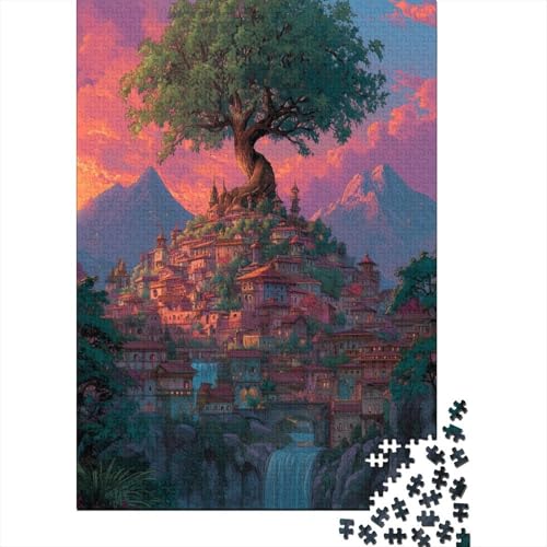 Baumstadt Holzpuzzless Erwachsene 1000 Teile Family Challenging Games Wohnkultur Lernspiel Geburtstagsgeschenk Entspannung Und Intelligenz 1000pcs (75x50cm) von SHUNXIFQ