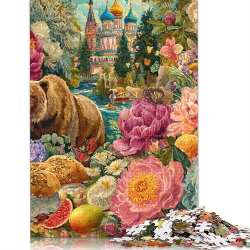 Bear Castle Blumen Holzpuzzles Für Erwachsene 500 Teile Geburtstagsgeschenk Wohnkultur Lernspiel Family Challenging Games Entspannung Und Intelligenz 500pcs (52x38cm) von SHUNXIFQ