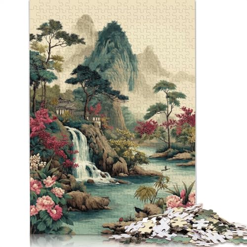 Berge und Flüsse Holzpuzzless 300 Teile Erwachsene Lernspiel Moderne Wohnkultur Family Challenging Games Geburtstagsgeschenk Stress Relief Toy 300pcs (40x28cm) von SHUNXIFQ