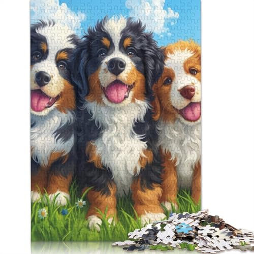 Bernese Mountain Dog Holzpuzzles 500 Teile Erwachsene Home Decor Family Challenging Games Geburtstagsgeschenk Lernspiel Entspannung Und Intelligenz 500pcs (52x38cm) von SHUNXIFQ