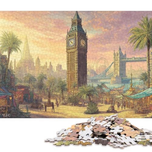 Big Ben und Tower Bridge Holzpuzzles Erwachsene 1000 Teile Lernspiel Geschicklichkeitsspiel Für Die Ganze Familie Geburtstagsgeschenk Home Decor Stress Relief 1000pcs (75x50cm) von SHUNXIFQ