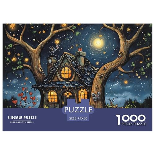 Blinkendes Schloss Erwachsene Holzpuzzless 1000 Teile Home Decor Lernspiel Geburtstagsgeschenk Family Challenging Games Stress Relief Toy 1000pcs (75x50cm) von SHUNXIFQ