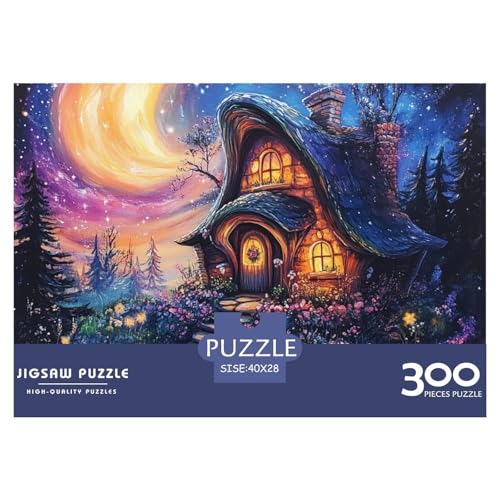 Blinkendes Schloss Holzpuzzles 300 Teile Erwachsene Lernspiel Family Challenging Games Geburtstagsgeschenk Home Decor Stress Relief Toy 300pcs (40x28cm) von SHUNXIFQ