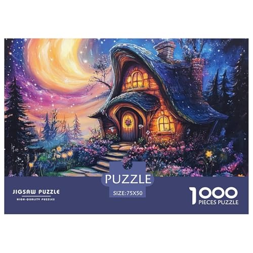 Blinkendes Schloss Holzpuzzles Erwachsene 1000 Teile Geburtstagsgeschenk Family Challenging Games Moderne Wohnkultur Educational Game Stress Relief 1000pcs (75x50cm) von SHUNXIFQ
