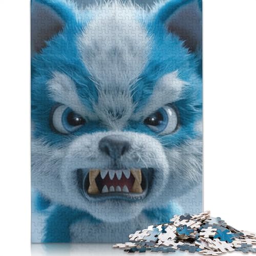 Blue Dog Holzpuzzles 500 Teile Erwachsene Geburtstagsgeschenk Wohnkultur Educational Game Family Challenging Games Stress Relief Toy 500pcs (52x38cm) von SHUNXIFQ