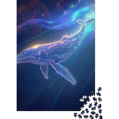 Blue Whale Holzpuzzles 1000 Teile Für Erwachsene Moderne Wohnkultur Family Challenging Games Geburtstagsgeschenk Educational Game Stress Relief Toy 1000pcs (75x50cm) von SHUNXIFQ
