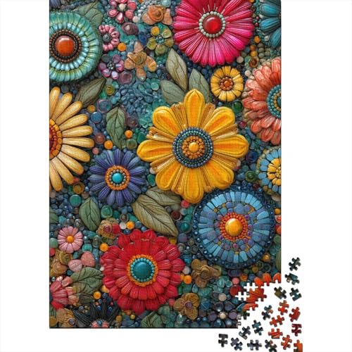 Blumen 1000 Teile Erwachsene Holzpuzzless EduKatzeional Game Moderne Wohnkultur Geburtstagsgeschenk Family Challenging Games Stress Relief Toy 1000pcs (75x50cm) von SHUNXIFQ