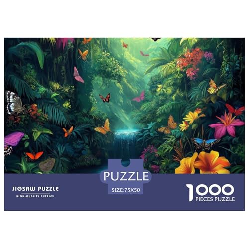 Blumen Schmetterlinge Holzpuzzles 1000 Teile Erwachsene Moderne Wohnkultur Family Challenging Games Lernspiel Geburtstagsgeschenk Entspannung Und Intelligenz 1000pcs (75x50cm) von SHUNXIFQ