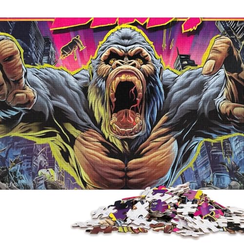 Böser Gorilla Holzpuzzles 500 Teile Erwachsene Moderne Wohnkultur Family Challenging Games Lernspiel Geburtstagsgeschenk Entspannung Und Intelligenz 500pcs (52x38cm) von SHUNXIFQ