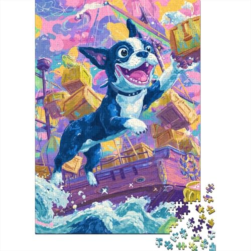 Boston Terrier Holzpuzzles 1000 Teile Für Erwachsene Moderne Wohnkultur Family Challenging Games Geburtstagsgeschenk Educational Game Stress Relief Toy 1000pcs (75x50cm) von SHUNXIFQ