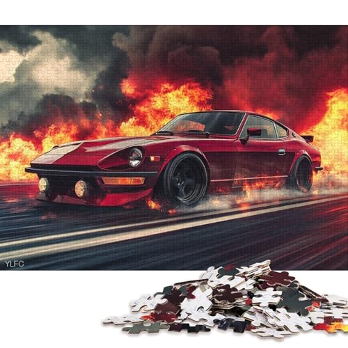 Brennendes Auto Holzpuzzles Für Erwachsene 500 Teile Wohnkultur Geburtstagsgeschenk Educational Game Family Challenging Games Stress Relief Toy 500pcs (52x38cm) von SHUNXIFQ