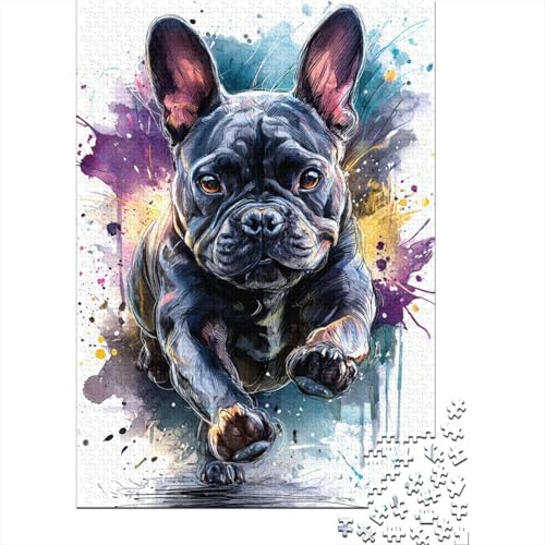 Brindle Französische Bulldogge Holzpuzzles 1000 Teile Erwachsene Wohnkultur Geburtstagsgeschenk Geschicklichkeitsspiel Für Die Ganze Familie Lernspiel Stress Relief 1000pcs (75x50cm) von SHUNXIFQ