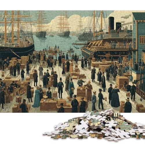 Britisch Häfen Holzpuzzles 300 Teile Erwachsene Lernspiel Family Challenging Games GeburtHirschsgeschenk Home Decor Stress Relief Toy 300pcs (40x28cm) von SHUNXIFQ