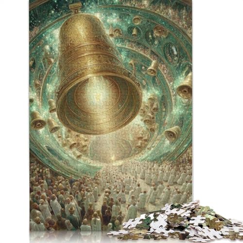 Bronzeglocke Holzpuzzless 500 Teile Erwachsene Wohnkultur Educational Game Family Challenging Games Geburtstagsgeschenk Stress Relief Toy 500pcs (52x38cm) von SHUNXIFQ