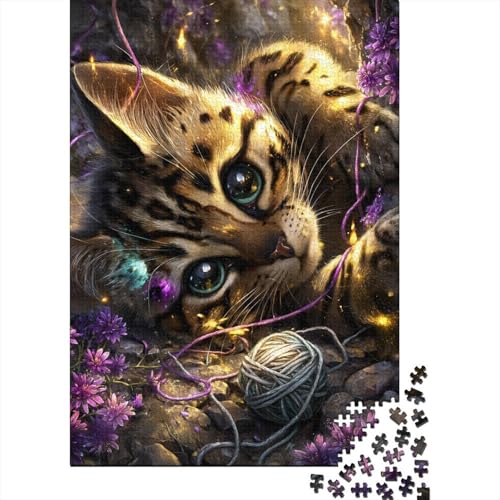 Brown Katze Holzpuzzles 1000 Teile Erwachsene Home Decor Family Challenging Games Geburtstagsgeschenk Lernspiel Entspannung Und Intelligenz 1000pcs (75x50cm) von SHUNXIFQ