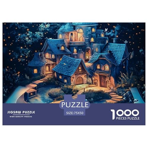 Buchstadt Holzpuzzless Erwachsene 1000 Teile Family Challenging Games Wohnkultur Lernspiel Geburtstagsgeschenk Entspannung Und Intelligenz 1000pcs (75x50cm) von SHUNXIFQ