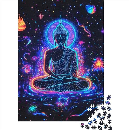 Buddha Holzpuzzles 1000 Teile Erwachsene Family Challenging Games Moderne Wohnkultur Educational Game Geburtstagsgeschenk Stress Relief 1000pcs (75x50cm) von SHUNXIFQ