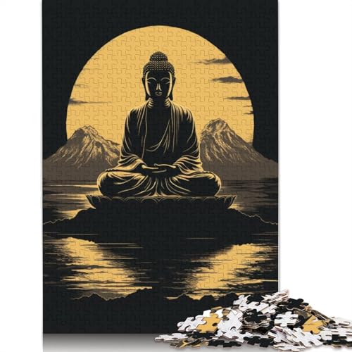 Buddha Holzpuzzles Für Erwachsene 300 Teile Geburtstagsgeschenk Wohnkultur Lernspiel Family Challenging Games Entspannung Und Intelligenz 300pcs (40x28cm) von SHUNXIFQ