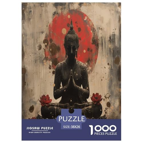 Buddha-Statue Puzzles 1000 Teile Schwer Puzzle Spielzeug Pädagogisches Spiel Impossible Herausforderungsspielzeug Für Erwachsene Und Kinder in Bewährter 38x26cm/1000pcs von SHUNXIFQ