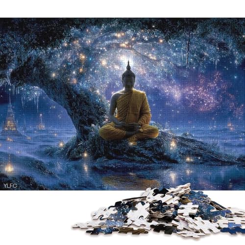 Buddha-Statuen 300 Teile Erwachsene Holzpuzzless EduKatzeional Game Moderne Wohnkultur Geburtstagsgeschenk Family Challenging Games Stress Relief Toy 300pcs (40x28cm) von SHUNXIFQ