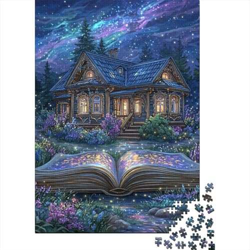 Bücherhaus Holzpuzzles Für Erwachsene 1000 Teile Geburtstagsgeschenk Wohnkultur Lernspiel Family Challenging Games Entspannung Und Intelligenz 1000pcs (75x50cm) von SHUNXIFQ