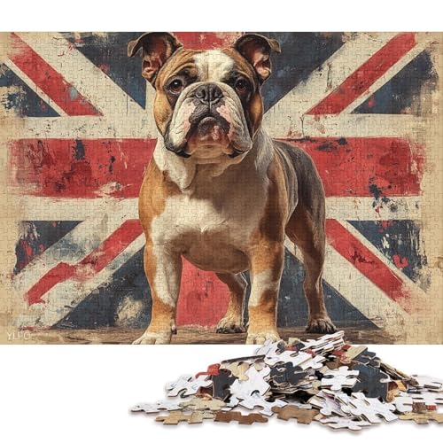 Bulldogge Holzpuzzles 500 Teile Erwachsene Wohnkultur Geburtstagsgeschenk Geschicklichkeitsspiel Für Die Ganze Familie Lernspiel Stress Relief 500pcs (52x38cm) von SHUNXIFQ