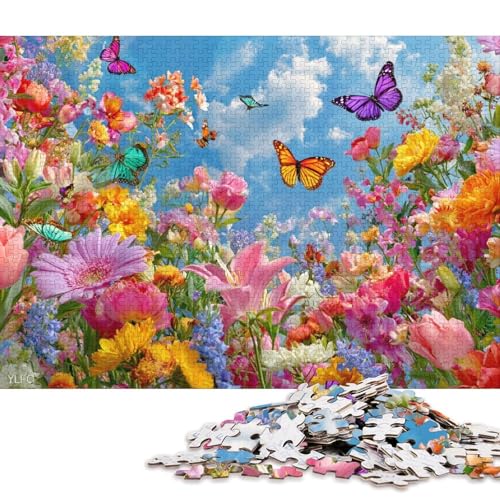 Bunte Schmetterlinge Holzpuzzles Erwachsene 500 Teile Home Decor Family Challenging Games Educational Game Geburtstagsgeschenk Stress Relief Toy 500pcs (52x38cm) von SHUNXIFQ