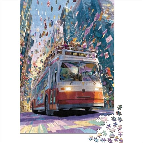 Bus Holzpuzzles 1000 Teile Erwachsene Home Decor Family Challenging Games Geburtstagsgeschenk Lernspiel Entspannung Und Intelligenz 1000pcs (75x50cm) von SHUNXIFQ