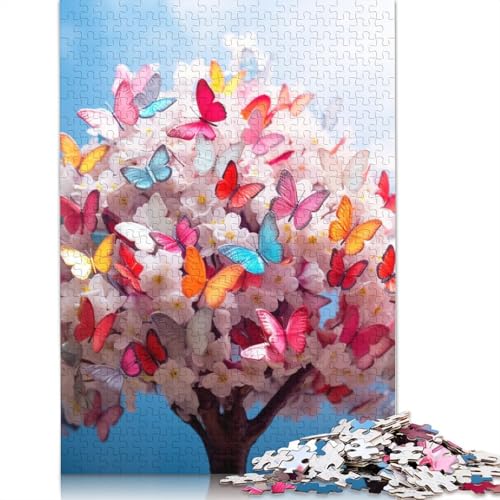 Butterfly Tree Holzpuzzles Erwachsene 500 Teile Family Challenging Games Home Decor Lernspiel Geburtstagsgeschenk Stress Relief Toy 500pcs (52x38cm) von SHUNXIFQ