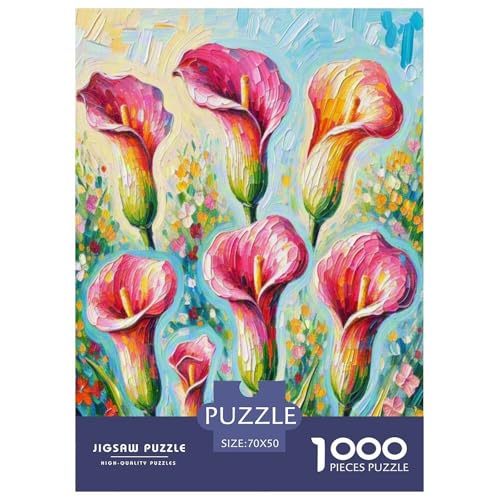 Calla Lilie Puzzle 1000-teilige Schwer Puzzle Spielzeug Pädagogisches Spiel Impossible Herausforderung Spielzeug Für Erwachsene Und Kinder Ab 14 Jahren 70x50cm/1000pcs von SHUNXIFQ