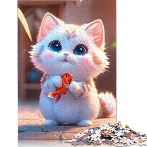 Cartoon Cat 300 Teile Erwachsene Holzpuzzless Educational Game Moderne Wohnkultur Geburtstagsgeschenk Family Challenging Games Stress Relief Toy 300pcs (40x28cm) von SHUNXIFQ