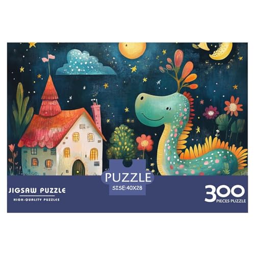Cartoon Dinosaur Holzpuzzles 300 Teile Für Erwachsene Geburtstagsgeschenk Lernspiel Family Challenging Games Home Decor Entspannung Und Intelligenz 300pcs (40x28cm) von SHUNXIFQ
