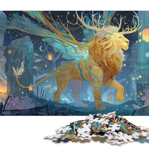 Chimäre Holzpuzzless Für Erwachsene 300 Teile Family Challenging Games Wohnkultur GeburtHirschsgeschenk Lernspiel Stress Relief Toy 300pcs (40x28cm) von SHUNXIFQ